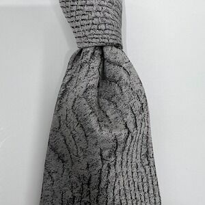Versace Collection Men's 100% Silk Tie Original Design Silver Vintage NWT